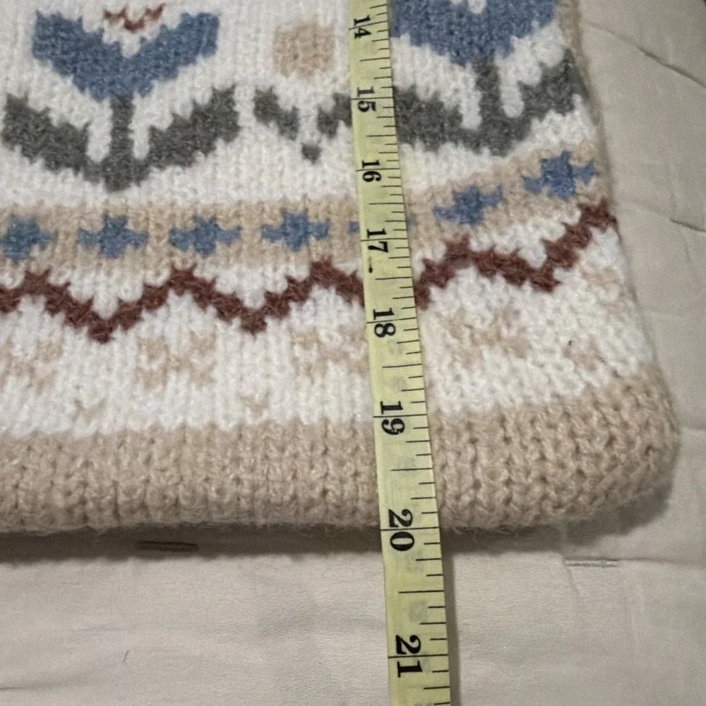 Pottery Barn Fair Isle Pillow Cover Easter/Valentines/Country Beige 20 X 20
